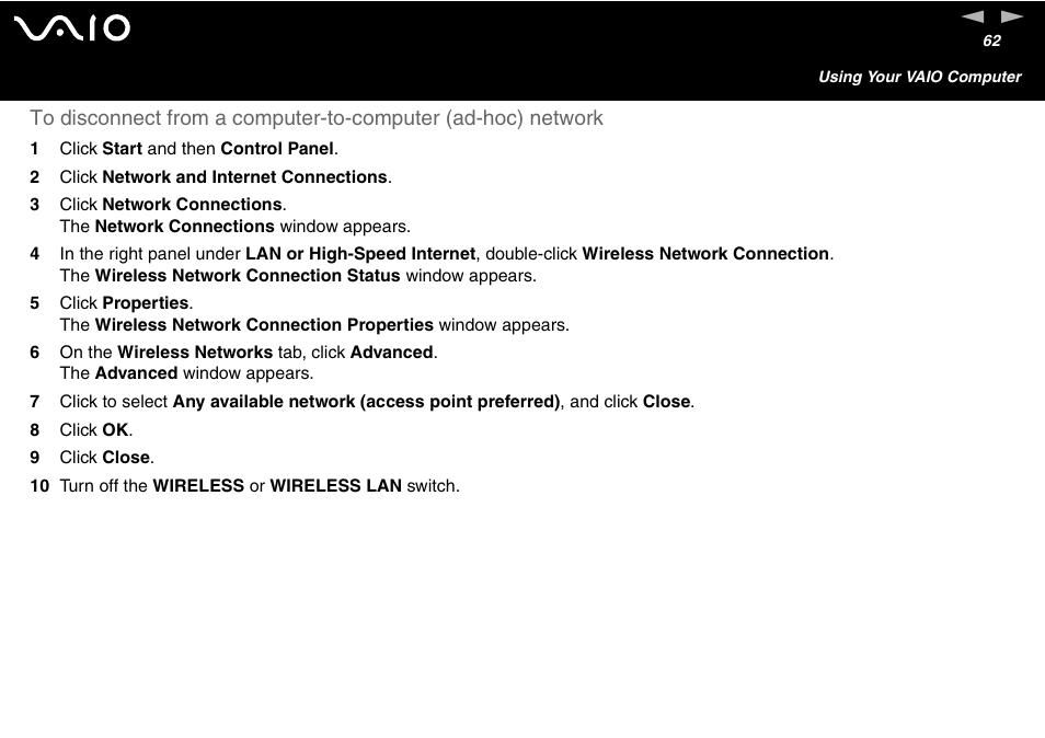 Sony VGN-S460P User Manual | Page 62 / 200