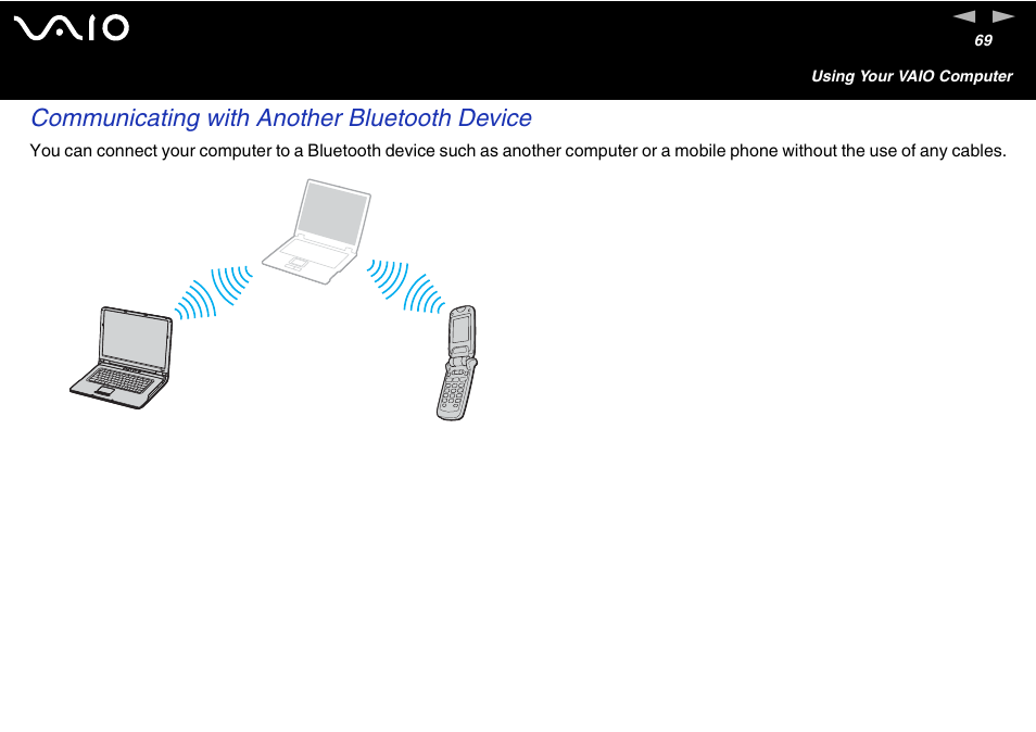 Communicating with another bluetooth device | Sony VGN-S460P User Manual | Page 69 / 200