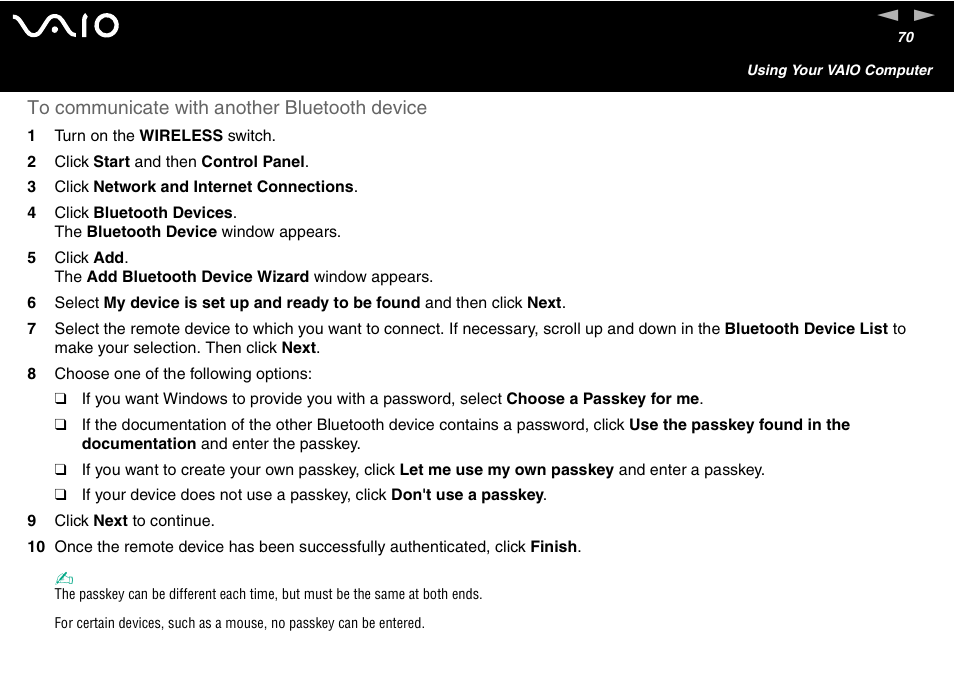 Sony VGN-S460P User Manual | Page 70 / 200