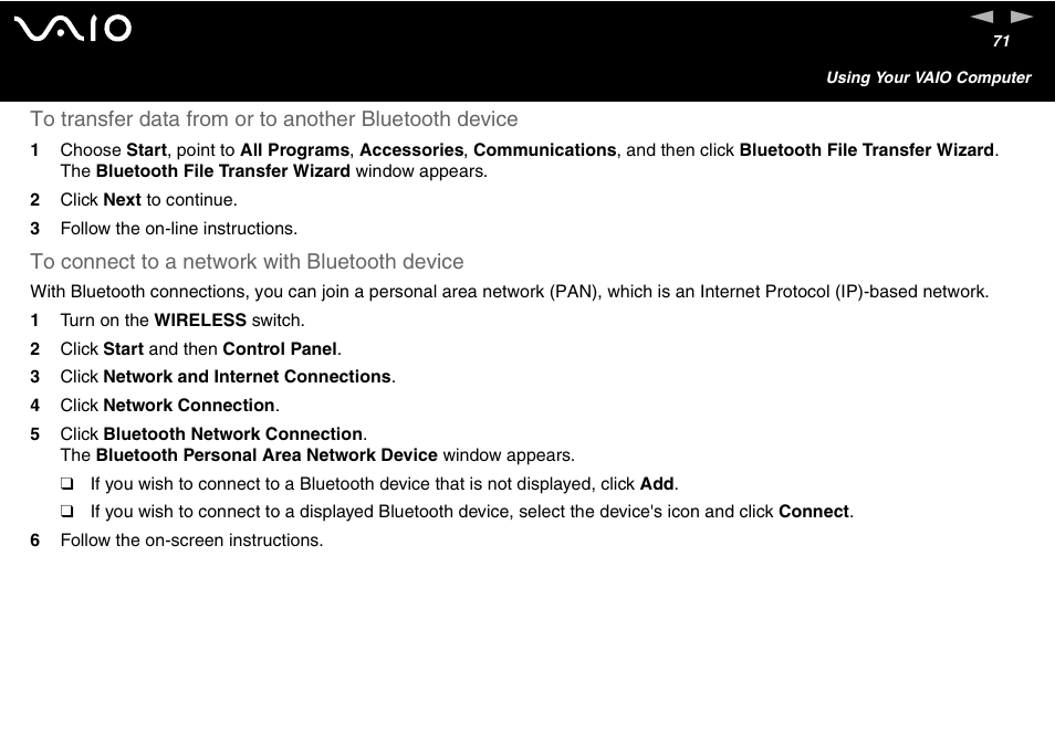 Sony VGN-S460P User Manual | Page 71 / 200