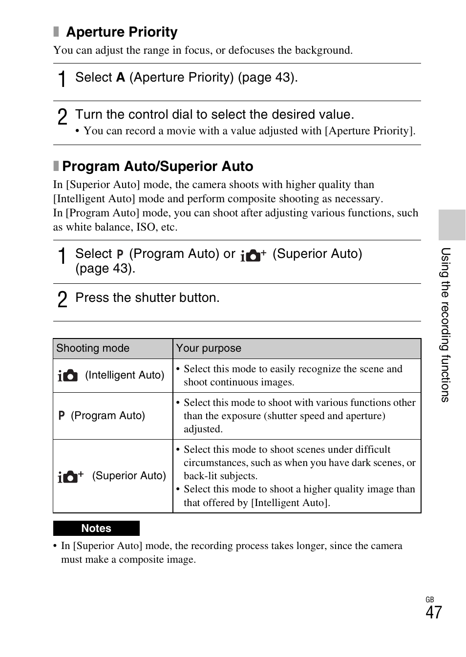 Sony NEX-6 User Manual | Page 47 / 103