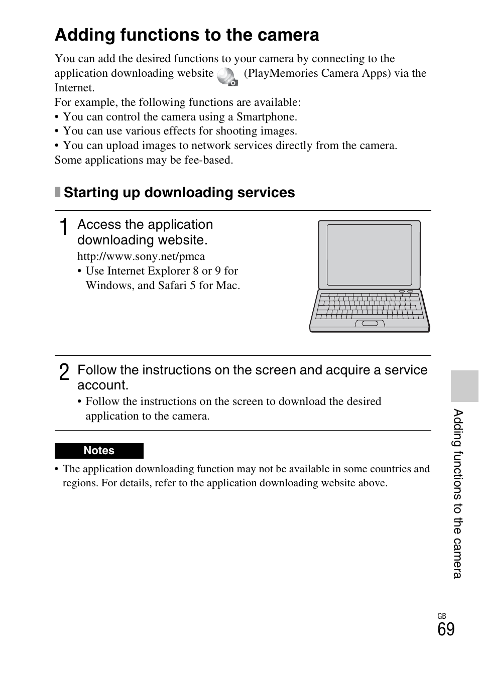 Adding functions to the camera | Sony NEX-6 User Manual | Page 69 / 103