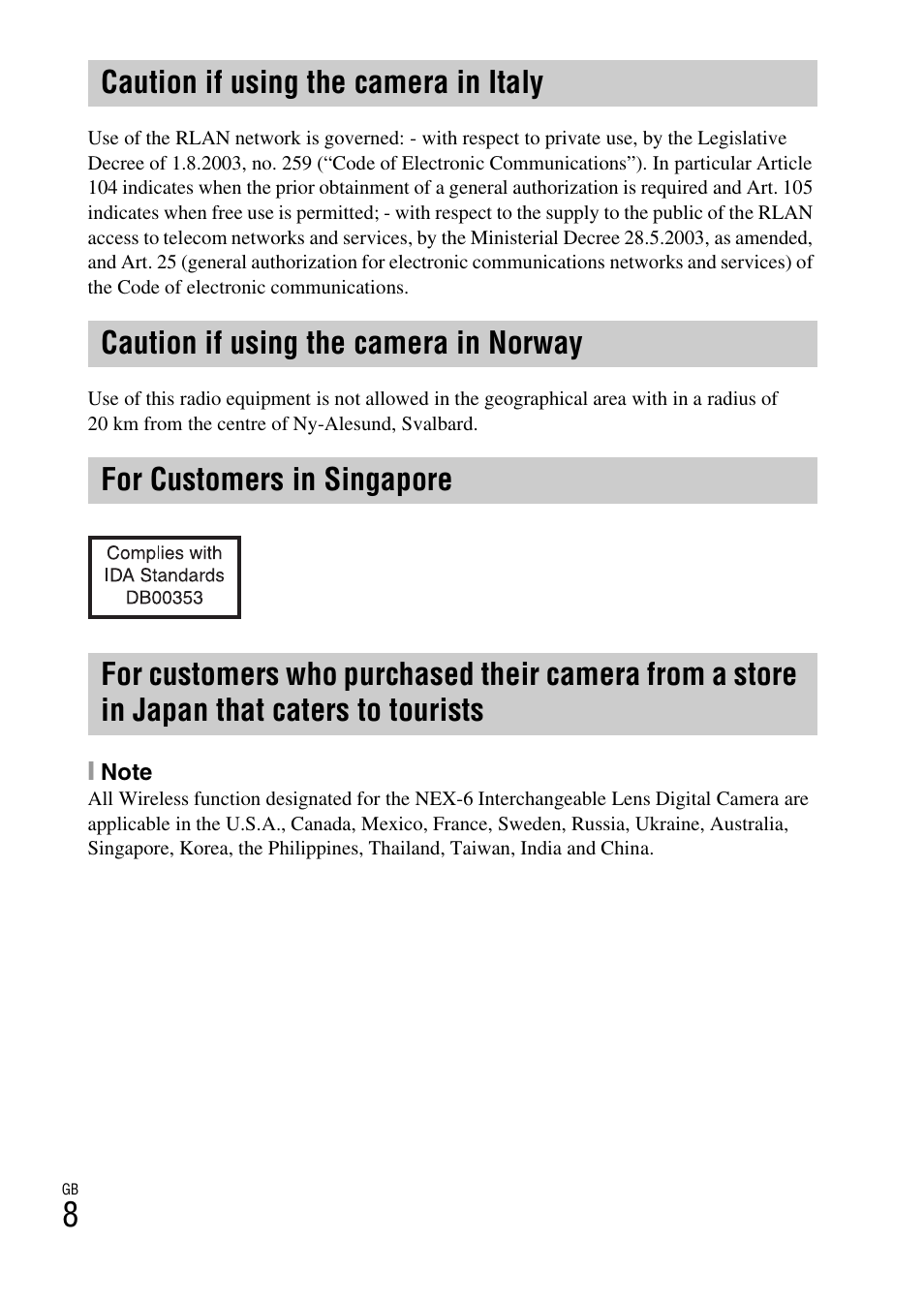 Sony NEX-6 User Manual | Page 8 / 103