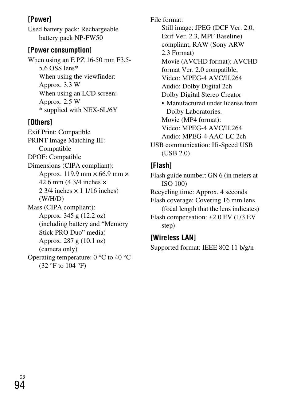 Sony NEX-6 User Manual | Page 94 / 103