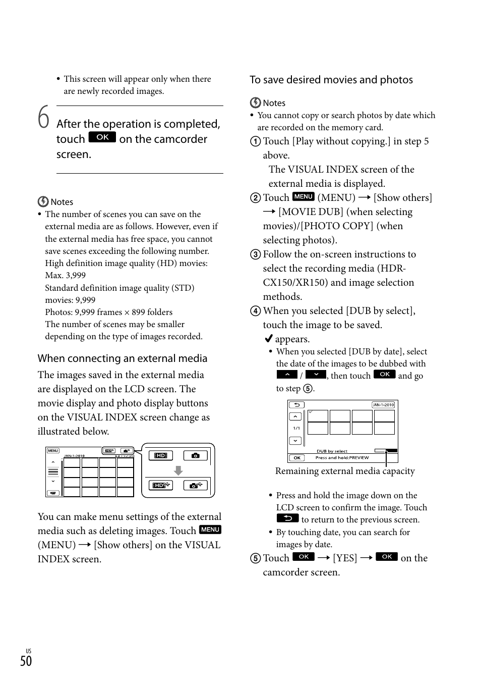Sony HDR-XR150 User Manual | Page 50 / 109