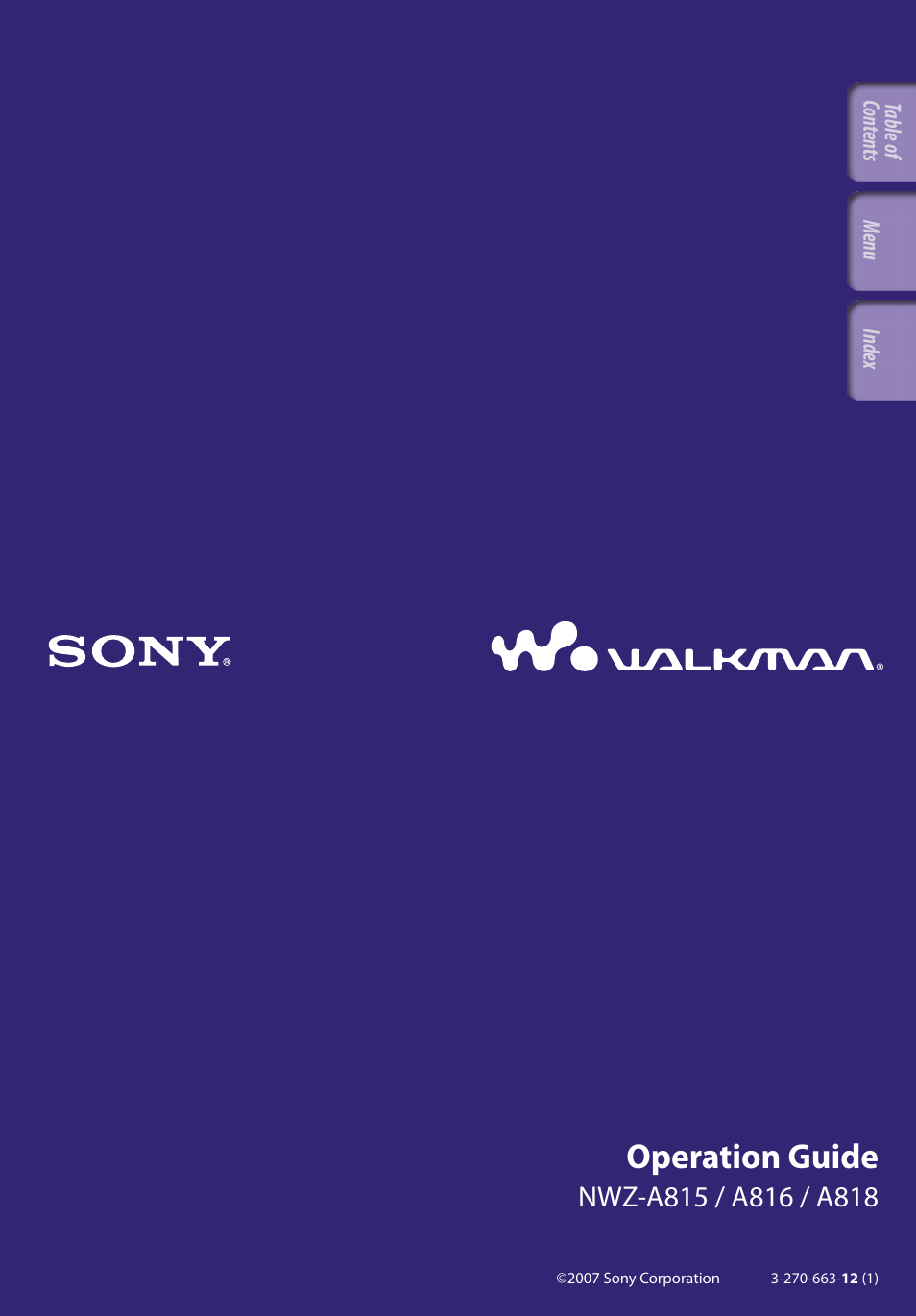 Sony NWZ-A818BLK User Manual | 125 pages