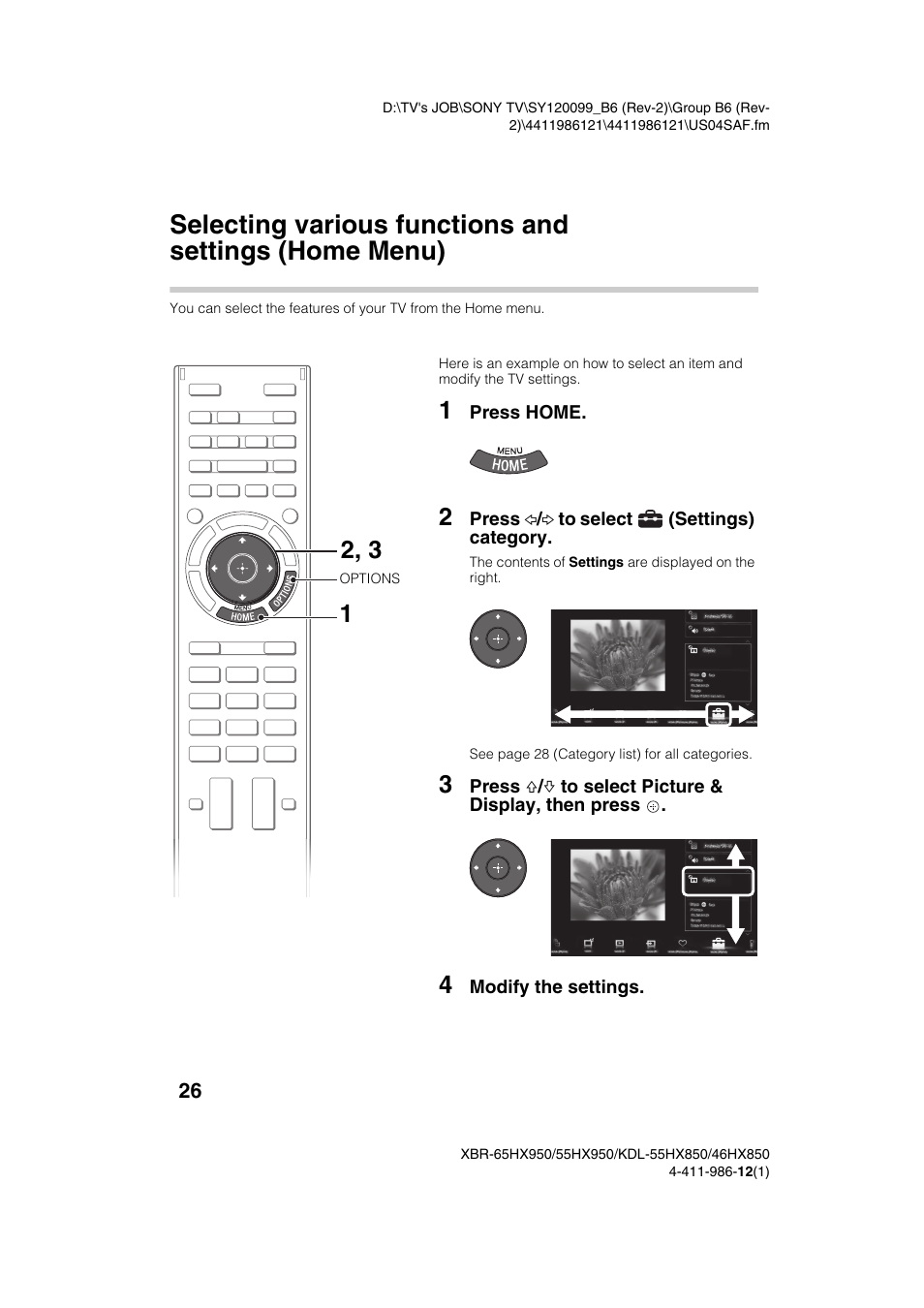 Sony XBR-55HX950 User Manual | Page 26 / 40