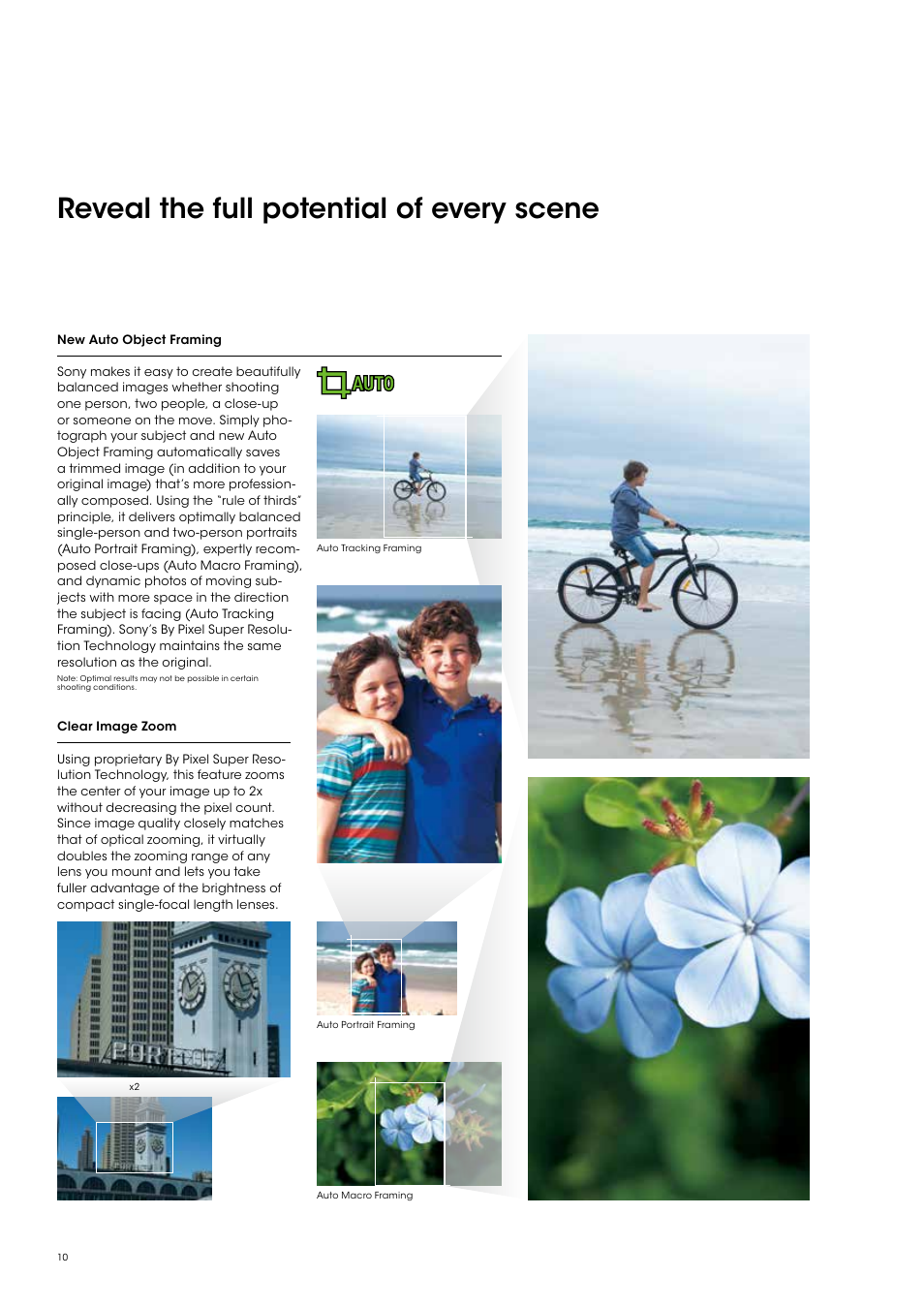 Reveal the full potential of every scene | Sony SLT-A58 User Manual | Page 10 / 16