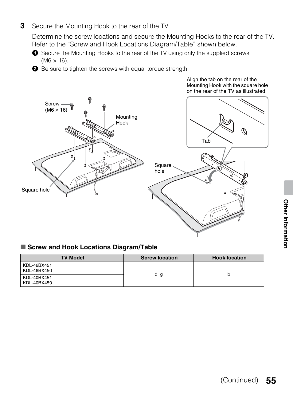 Continued) | Sony KDL-40BX450 User Manual | Page 55 / 68