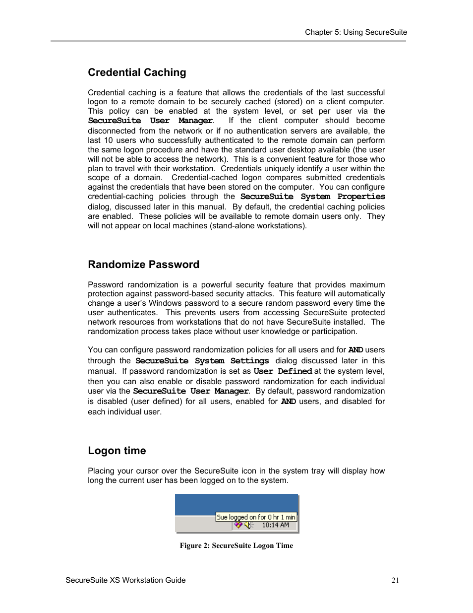 Credential caching, Randomize password, Logon time | Sony FIU-900 User Manual | Page 20 / 118