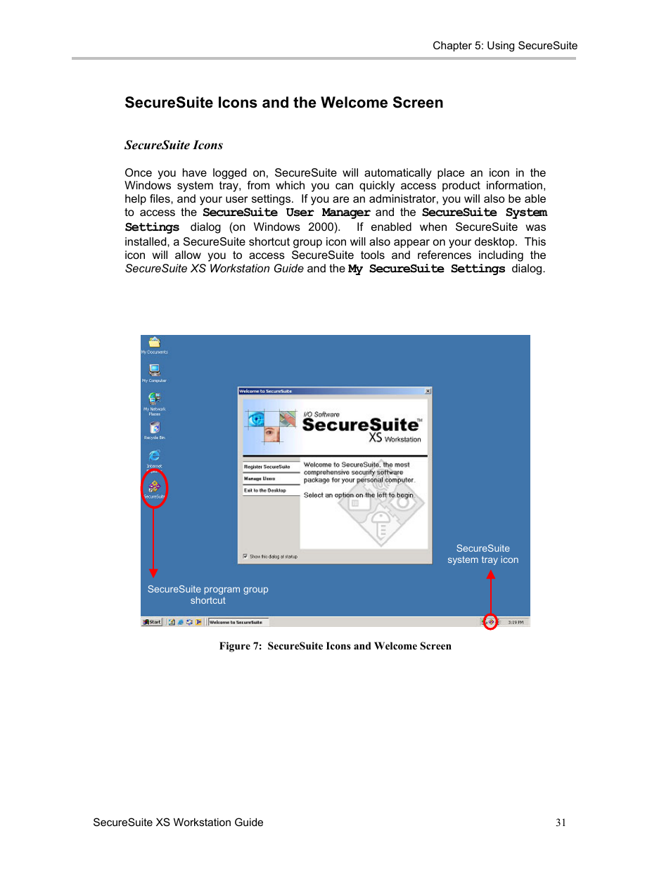 Securesuite icons and the welcome screen | Sony FIU-900 User Manual | Page 30 / 118