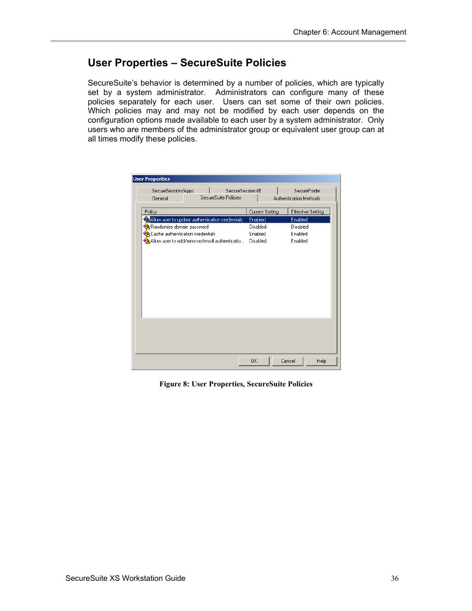 User properties – securesuite policies | Sony FIU-900 User Manual | Page 35 / 118