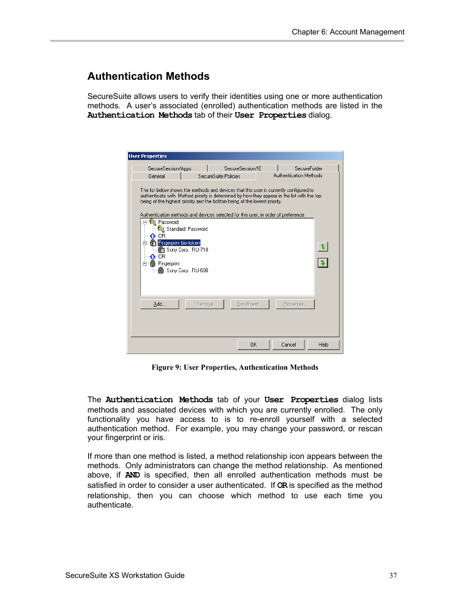 Authentication methods | Sony FIU-900 User Manual | Page 36 / 118