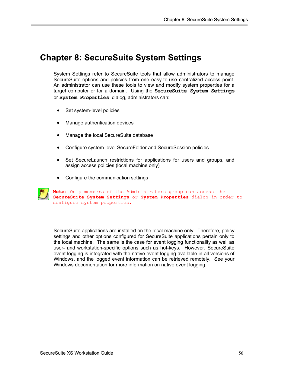 Chapter 8: securesuite system settings | Sony FIU-900 User Manual | Page 55 / 118