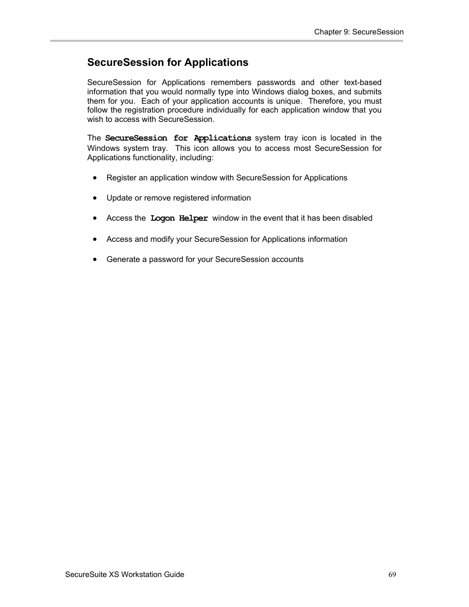 Securesession for applications | Sony FIU-900 User Manual | Page 68 / 118