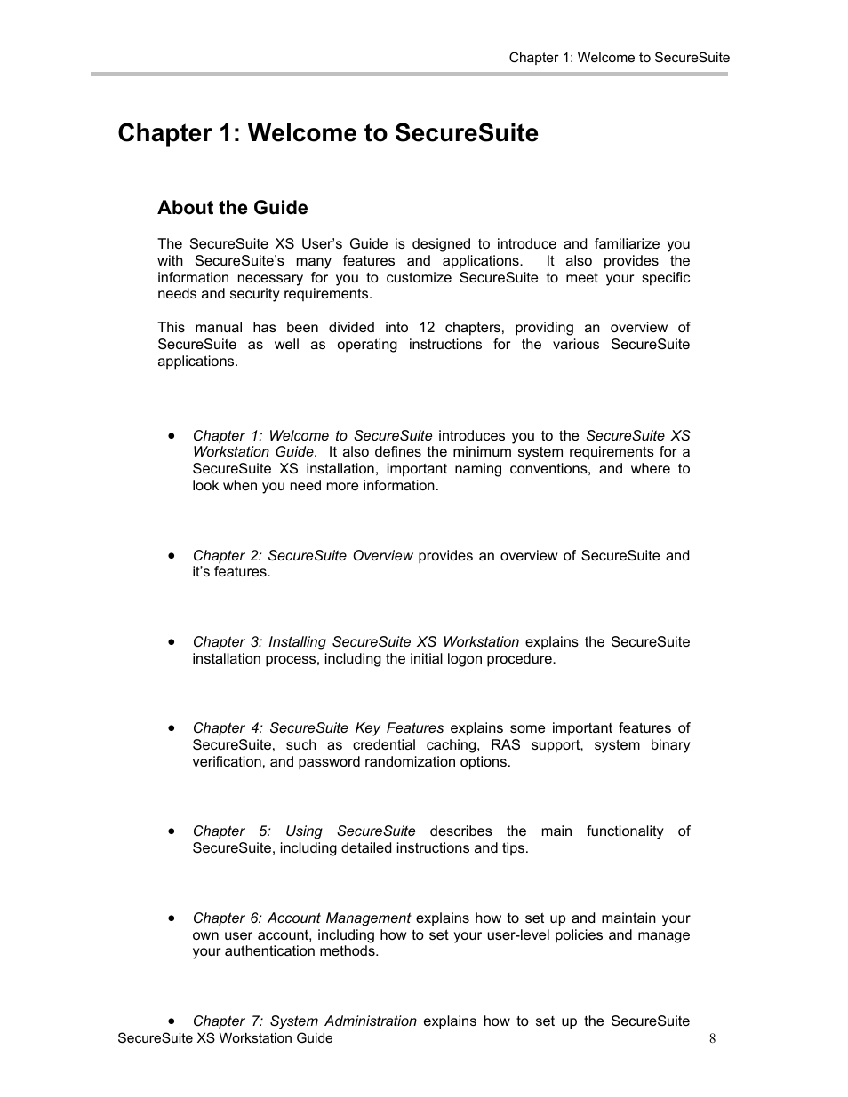 Chapter 1: welcome to securesuite, About the guide | Sony FIU-900 User Manual | Page 7 / 118