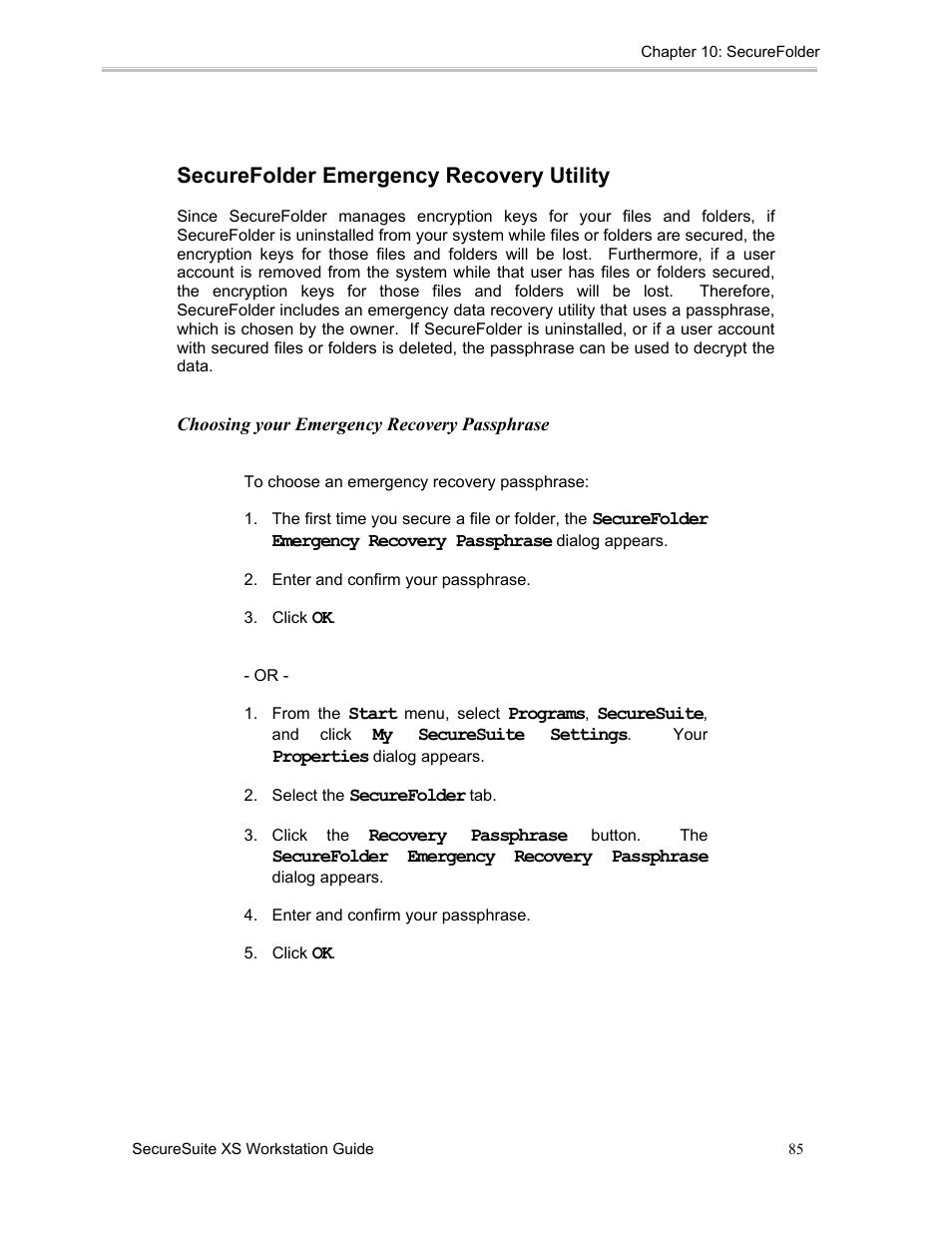 Securefolder emergency recovery utility | Sony FIU-900 User Manual | Page 84 / 118