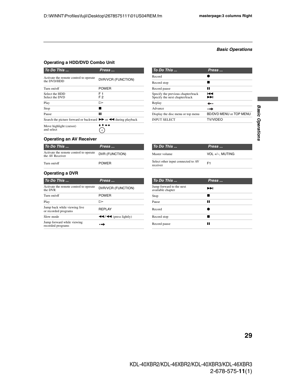 Sony KDL-40XBR3 User Manual | Page 29 / 56