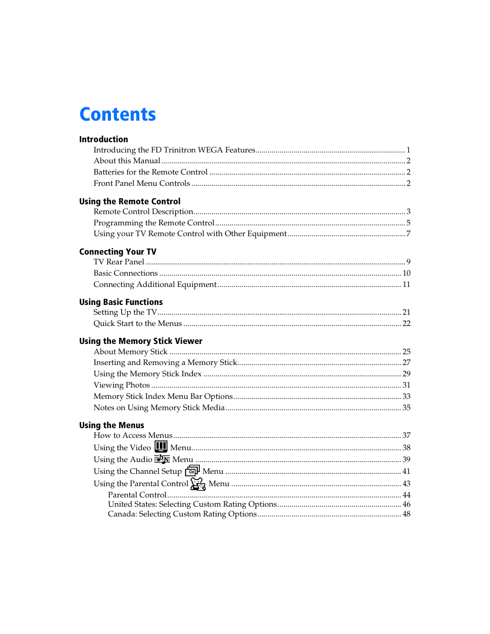 Sony KV-32FS320 User Manual | Page 6 / 70