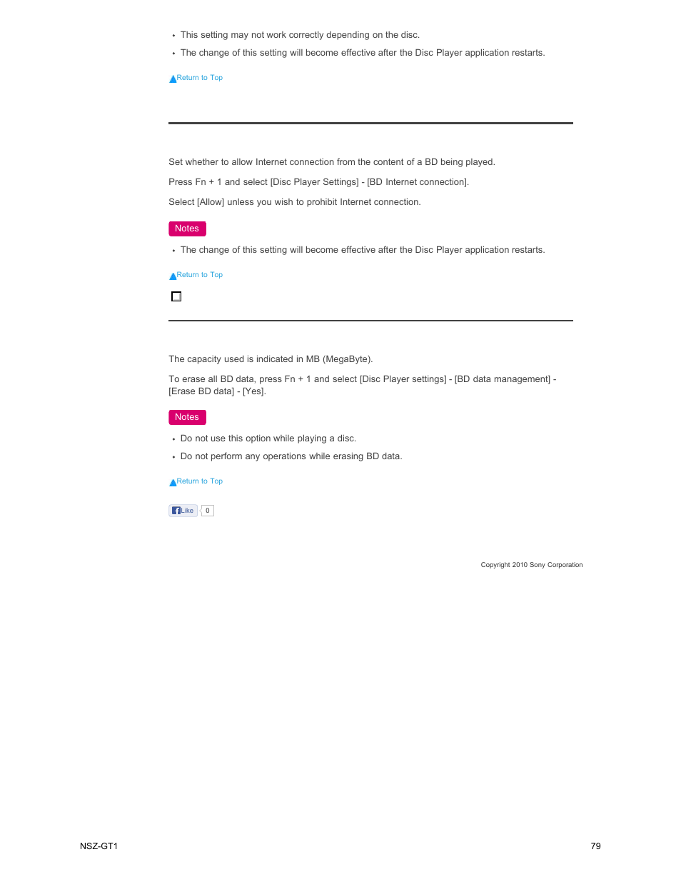 Bd internet connection bd data management, Bd internet connection, Bd data management | Sony NSZ-GT1 User Manual | Page 79 / 102