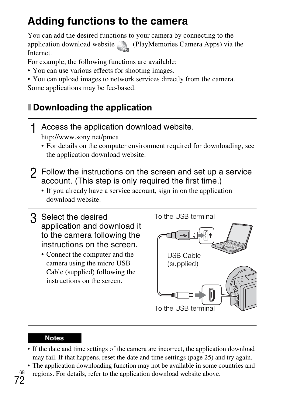 Adding functions to the camera | Sony NEX-5T User Manual | Page 72 / 104