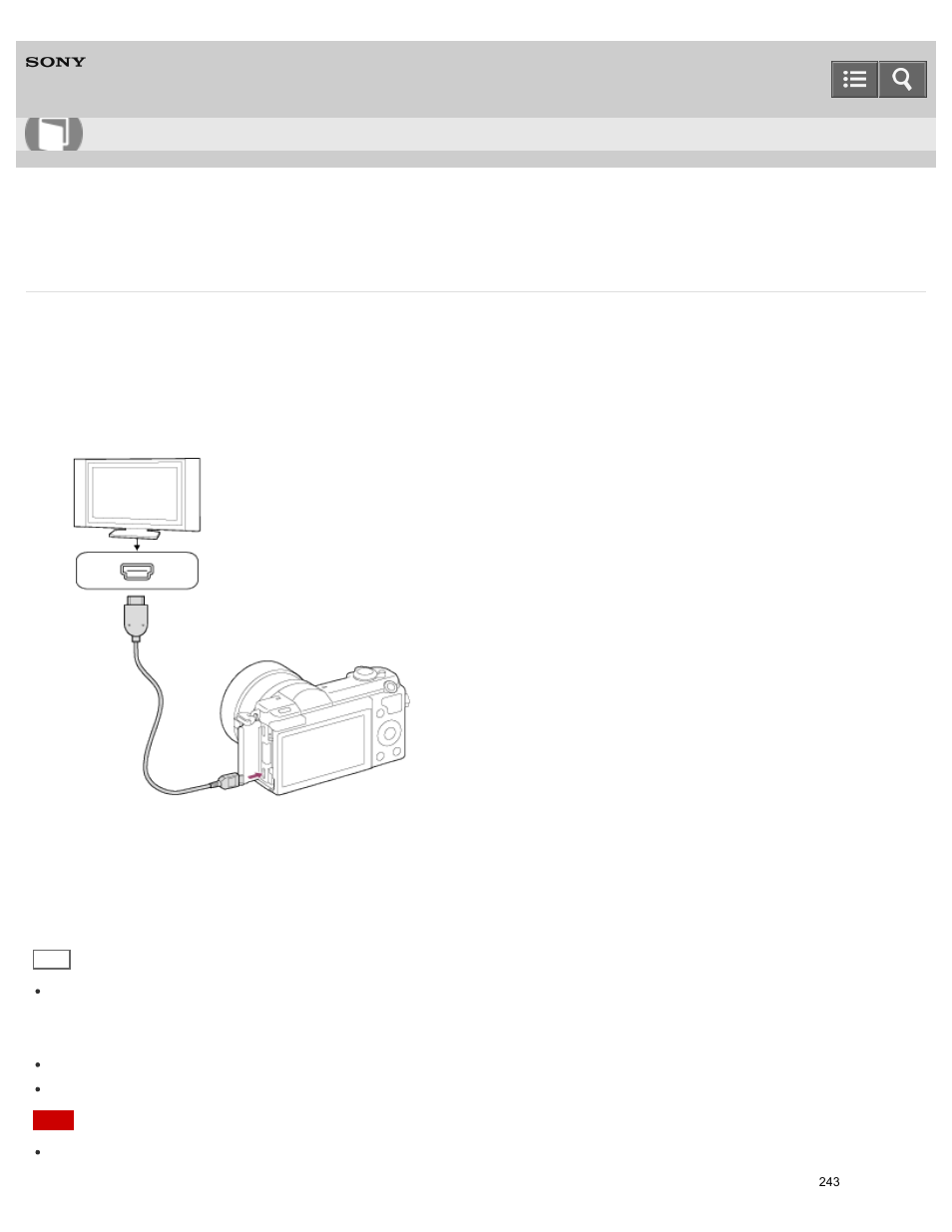 Viewing images on an hd tv, Help guide | Sony ILCE-5000 User Manual | Page 243 / 406
