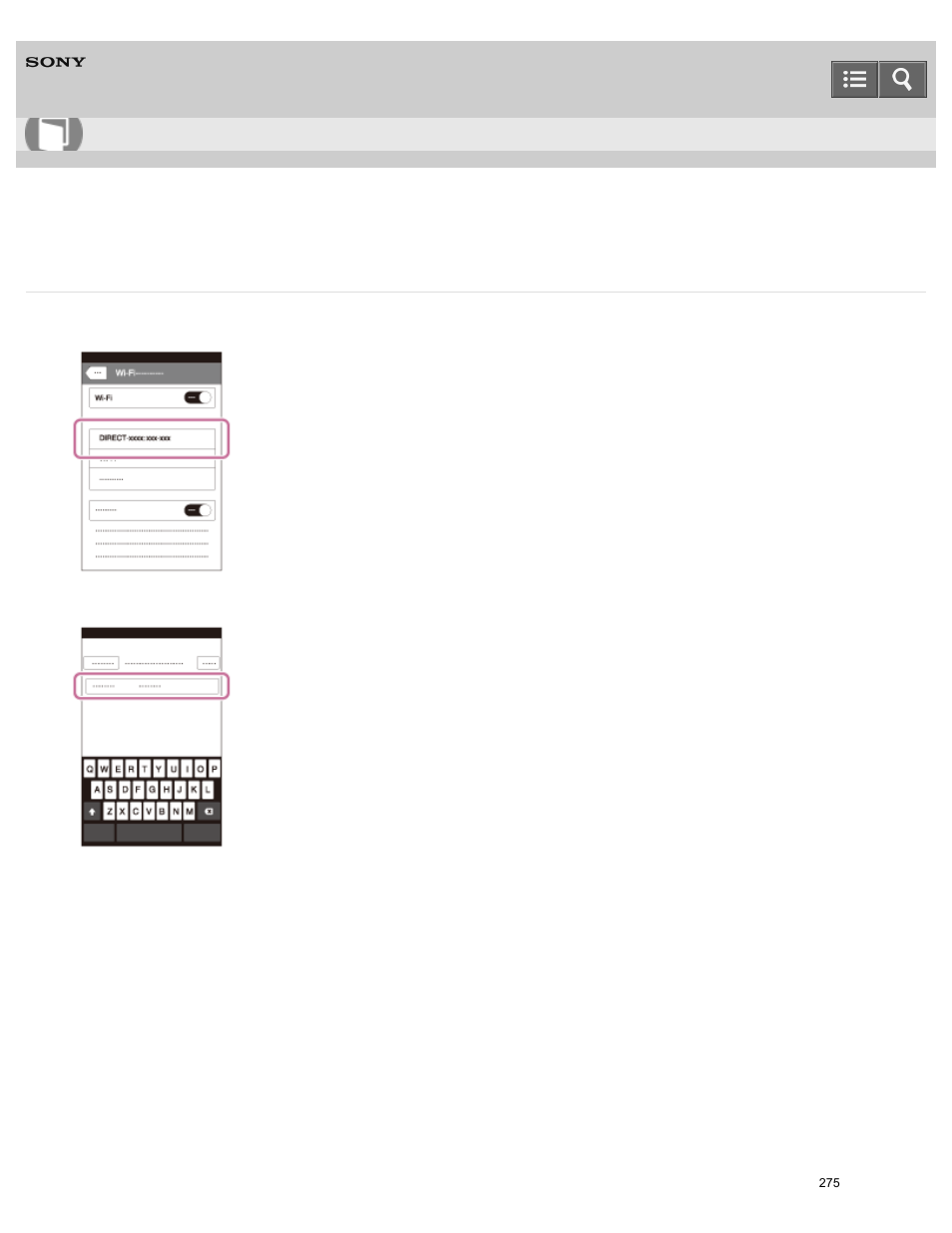 Connecting the product to an iphone or ipad, Help guide | Sony ILCE-5000 User Manual | Page 275 / 406