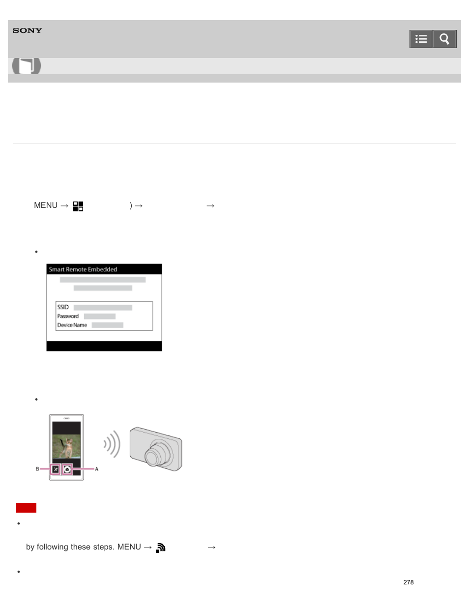 Smart remote embedded, Help guide | Sony ILCE-5000 User Manual | Page 278 / 406