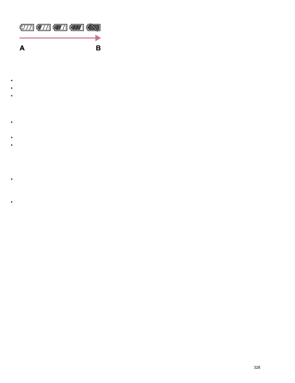 How to store the battery pack, On battery life | Sony ILCE-5000 User Manual | Page 328 / 406