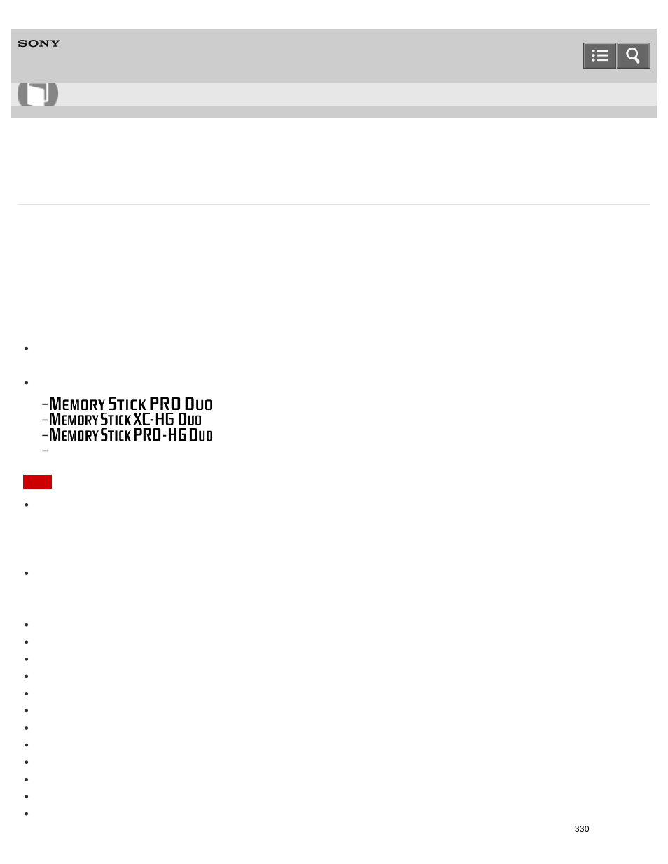 Memory card, Help guide | Sony ILCE-5000 User Manual | Page 330 / 406