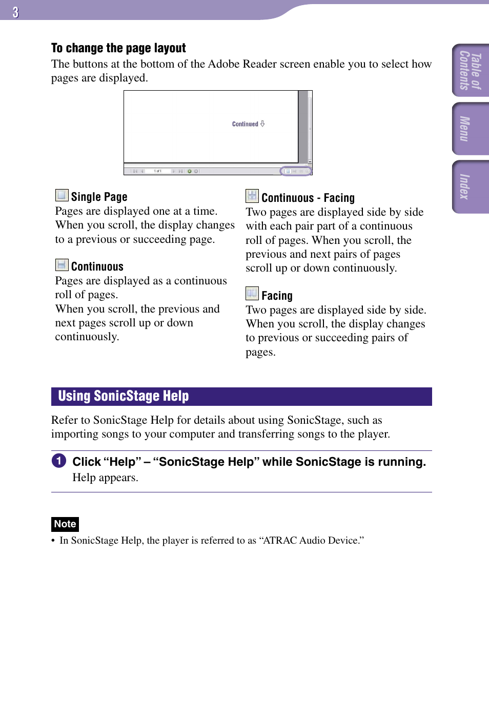 Using sonicstage help | Sony NW-E002F User Manual | Page 3 / 80