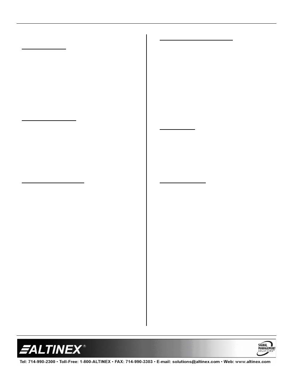 Summary of commands, Multitasker | Altinex MT110-103 User Manual | Page 22 / 26