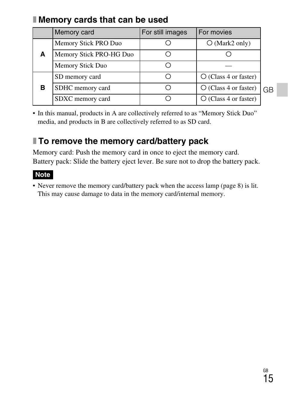 Sony DSC-WX50 User Manual | Page 15 / 64