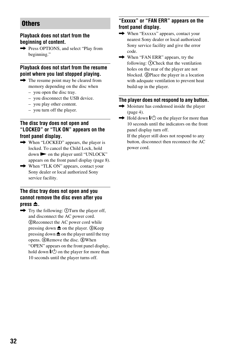 Others | Sony BDP-S1700ES User Manual | Page 32 / 39