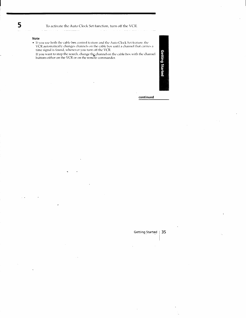 Note, Continued | Sony SLV-788HF User Manual | Page 35 / 88