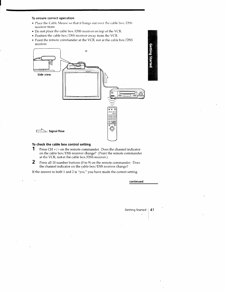 To ensure correct operation, Continued | Sony SLV-788HF User Manual | Page 41 / 88