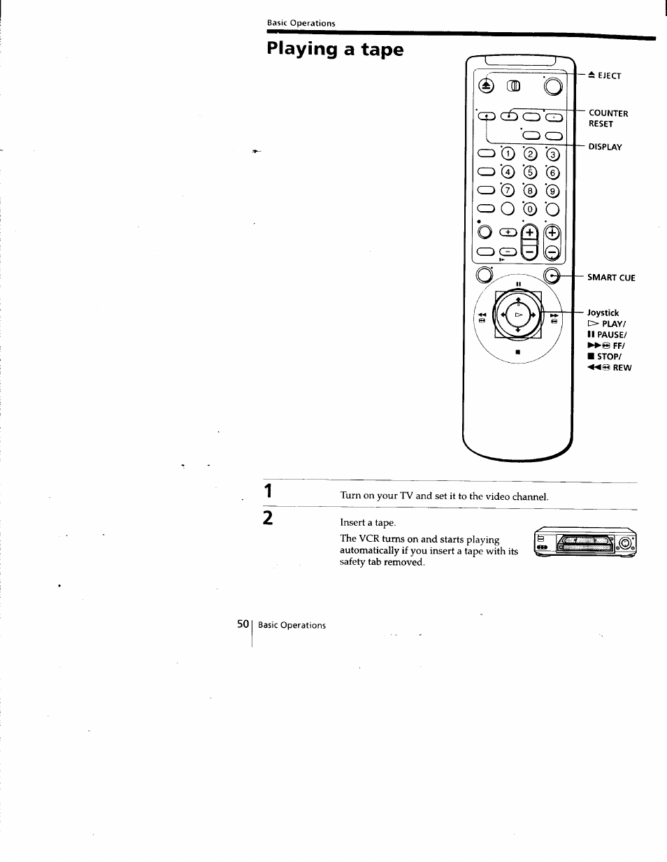 Playing a tape | Sony SLV-788HF User Manual | Page 50 / 88