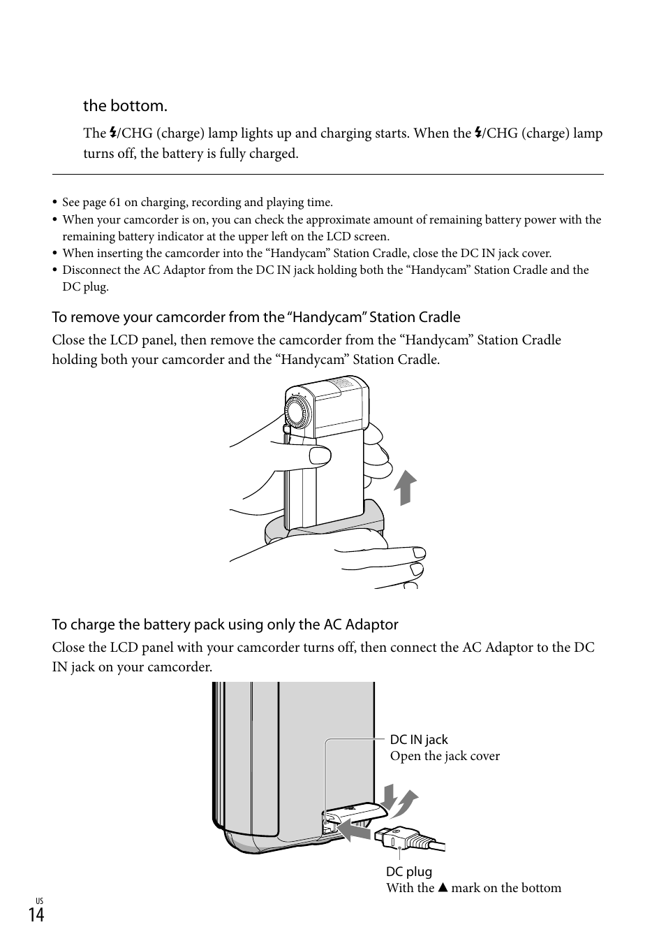 The bottom | Sony HDR-TG5V User Manual | Page 14 / 135
