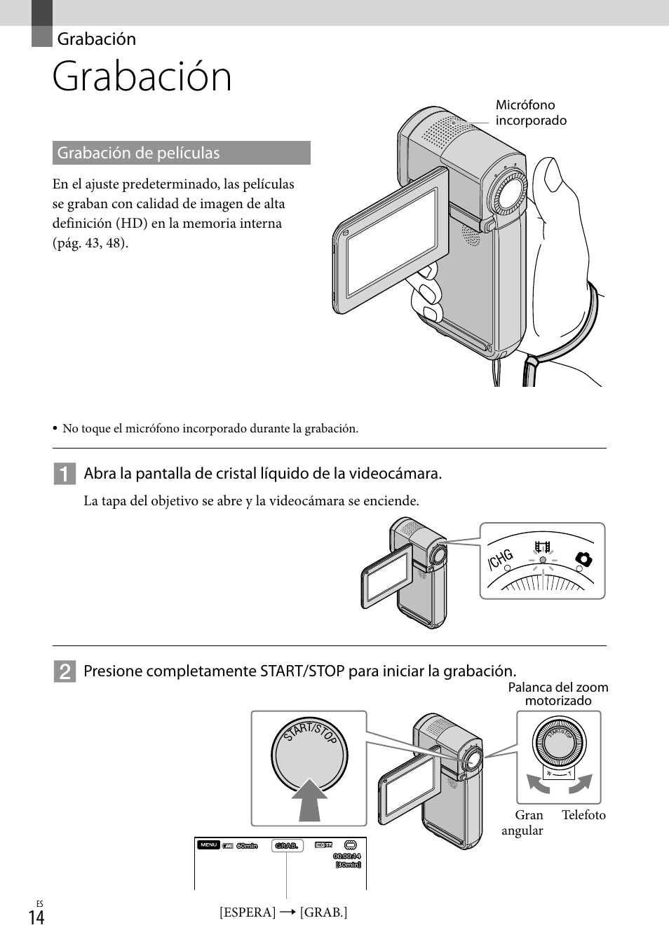 Grabación | Sony HDR-TG5V User Manual | Page 80 / 135