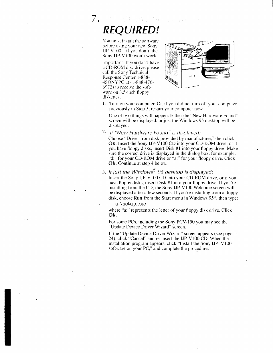 Required | Sony IJP-V100 User Manual | Page 29 / 106