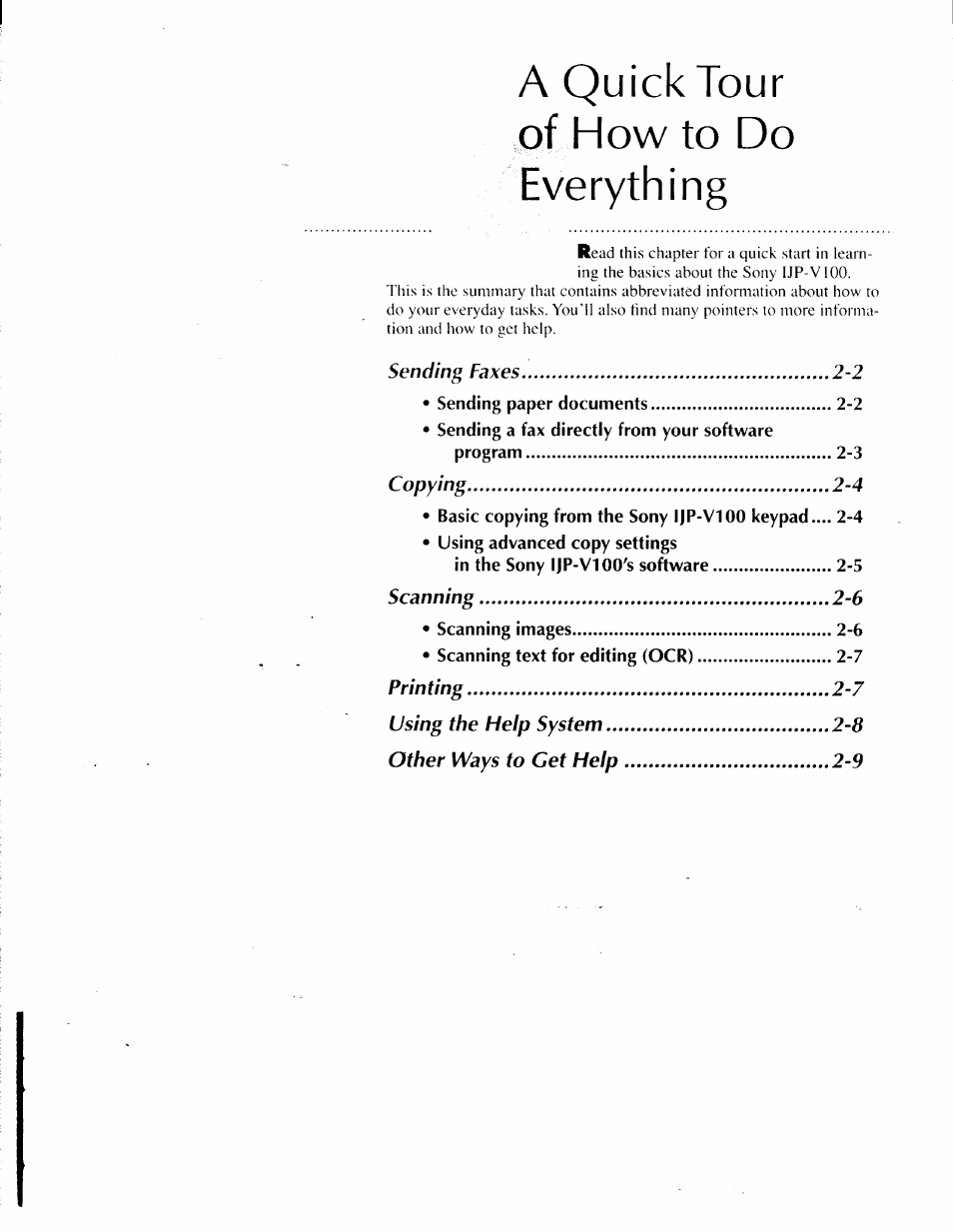 A quick tour of how to do everything | Sony IJP-V100 User Manual | Page 33 / 106