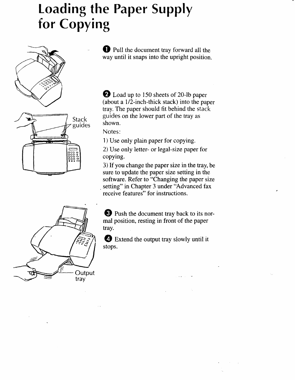 Loading the paper supply for copying, Loading the paper supply for copying -2 | Sony IJP-V100 User Manual | Page 70 / 106