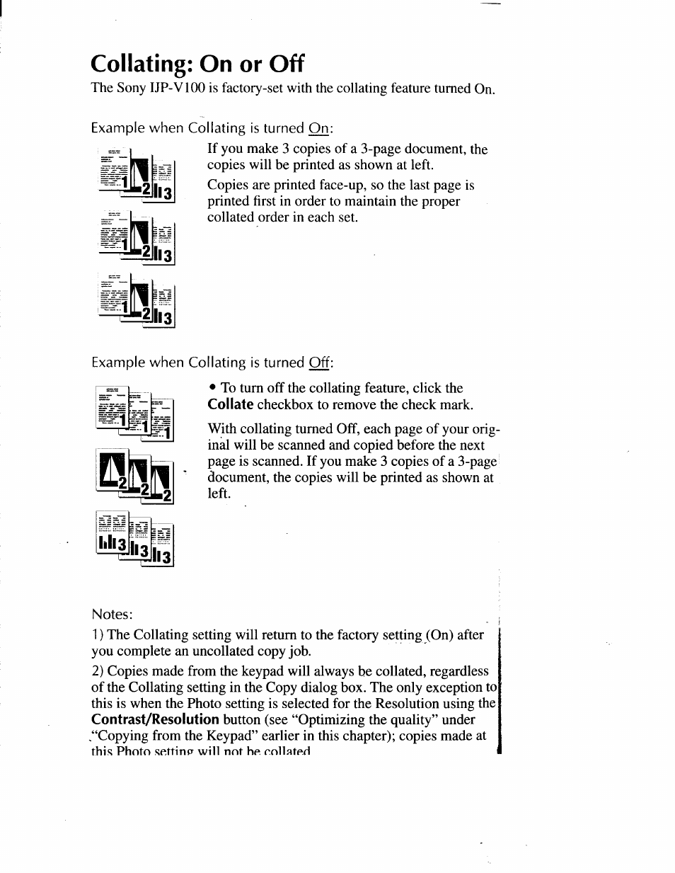 Collating: on or off, Collating: on or off -8 | Sony IJP-V100 User Manual | Page 76 / 106