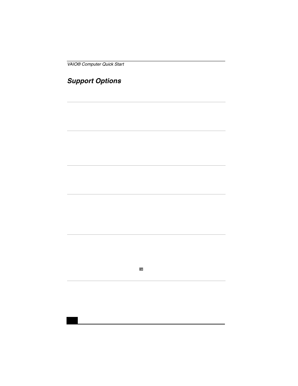 Support options | Sony VGN-A140P User Manual | Page 46 / 48