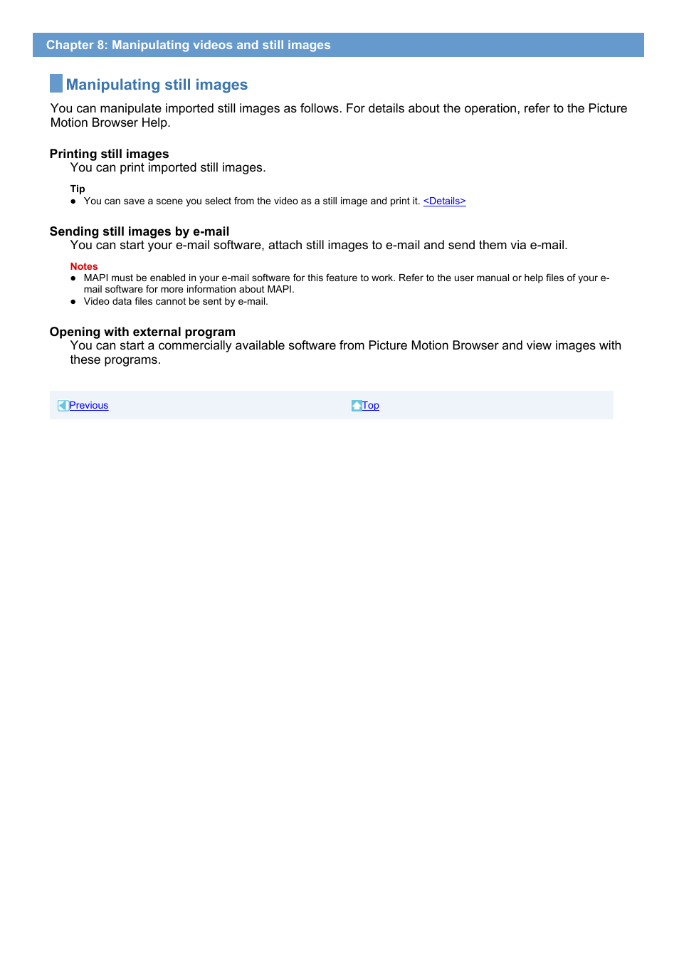 Manipulating still images | Sony HDR-SR1 User Manual | Page 45 / 51