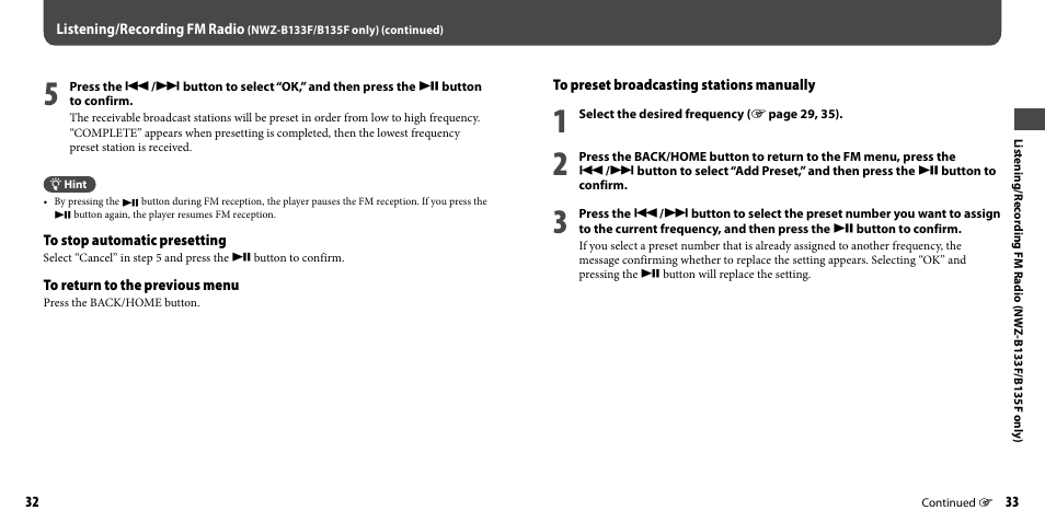 Sony NWZ-B133FBLU User Manual | Page 17 / 38