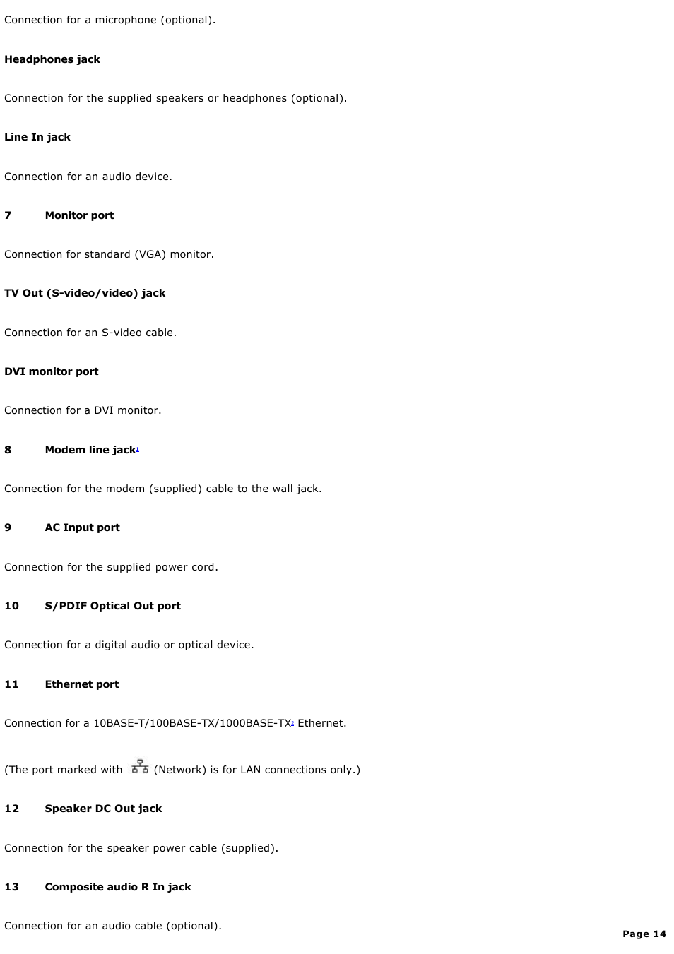 Sony VGC-RA718G User Manual | Page 14 / 262