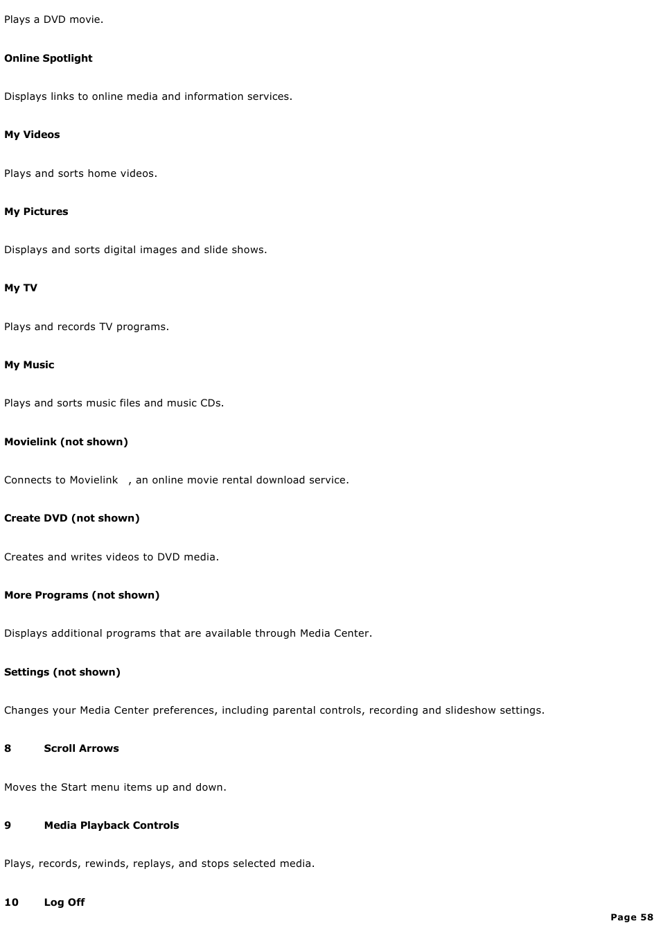 Sony VGC-RA718G User Manual | Page 58 / 262