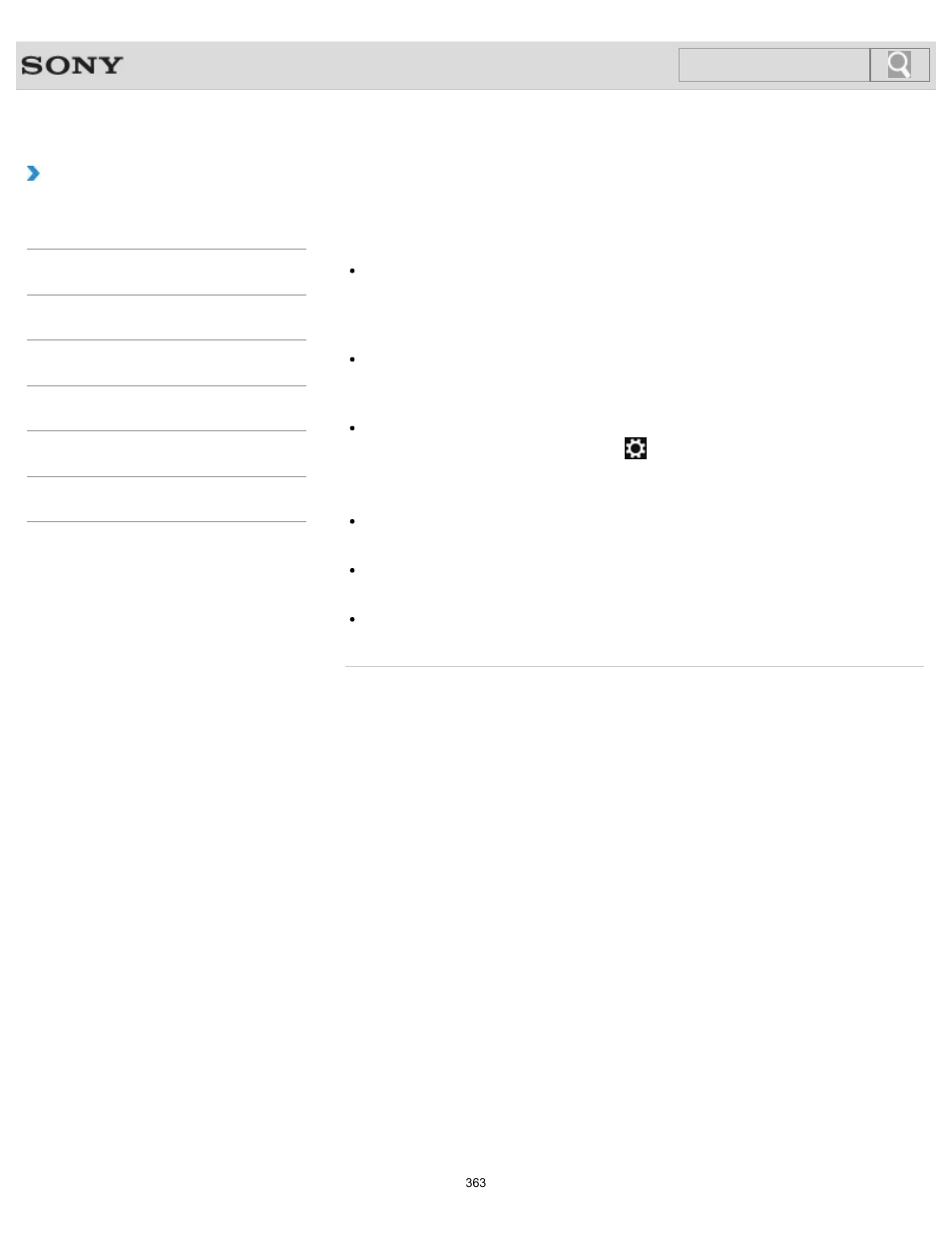 Troubleshooting, Search | Sony SVJ2021BPXW User Manual | Page 363 / 398