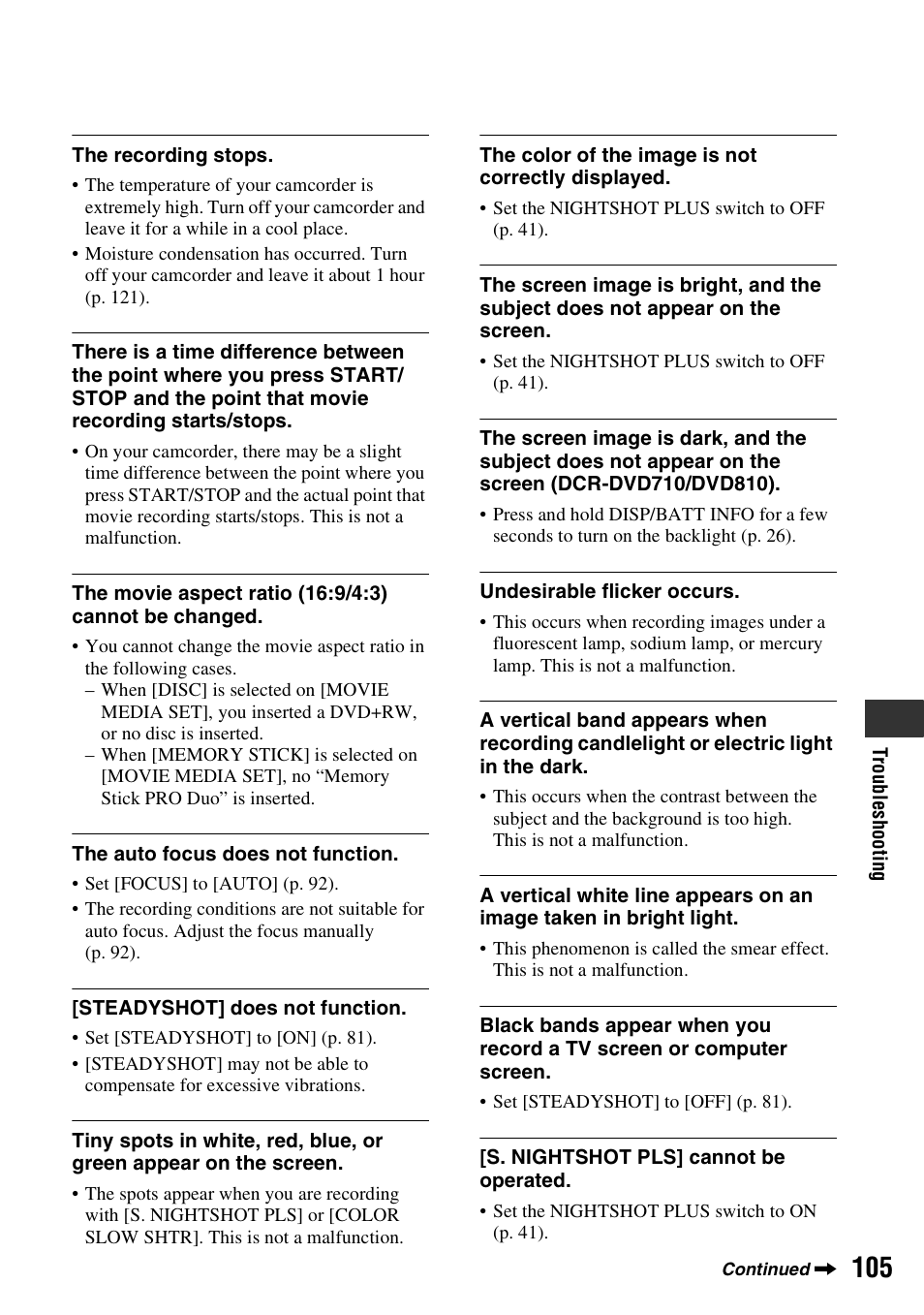 Sony DCR-DVD710 User Manual | Page 105 / 159